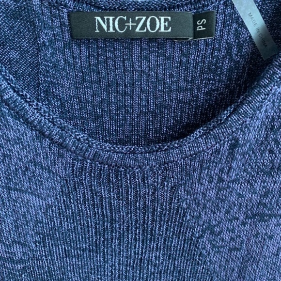 NIC+ZOE Navy Silk Mix Tank SP - Picture 3 of 5